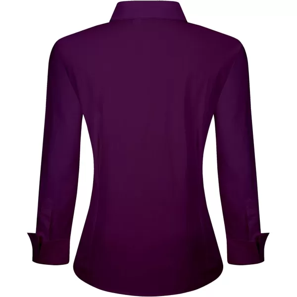 Alex Vando Womens Dress Shirts Wrinkle Free Regular Fit Long Sleeve Stretch Work Shirt