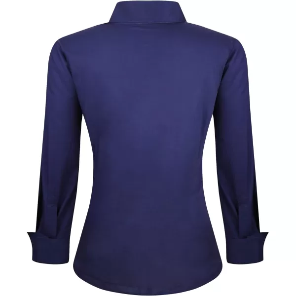 Alex Vando Womens Dress Shirts Wrinkle Free Regular Fit Long Sleeve Stretch Work Shirt