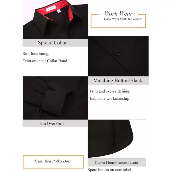Alex Vando Womens Dress Shirts Wrinkle Free Regular Fit Long Sleeve Stretch Work Shirt