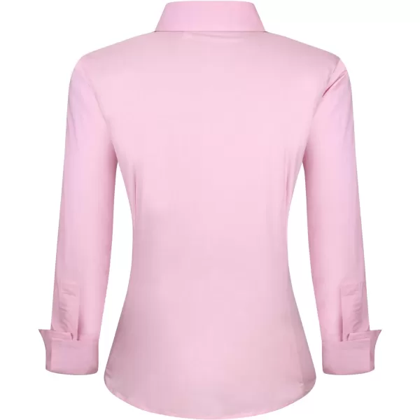 Alex Vando Womens Dress Shirts Wrinkle Free Regular Fit Long Sleeve Stretch Work Shirt