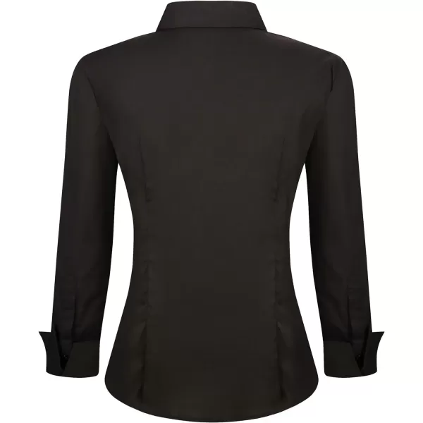 Alex Vando Womens Dress Shirts Wrinkle Free Regular Fit Long Sleeve Stretch Work Shirt