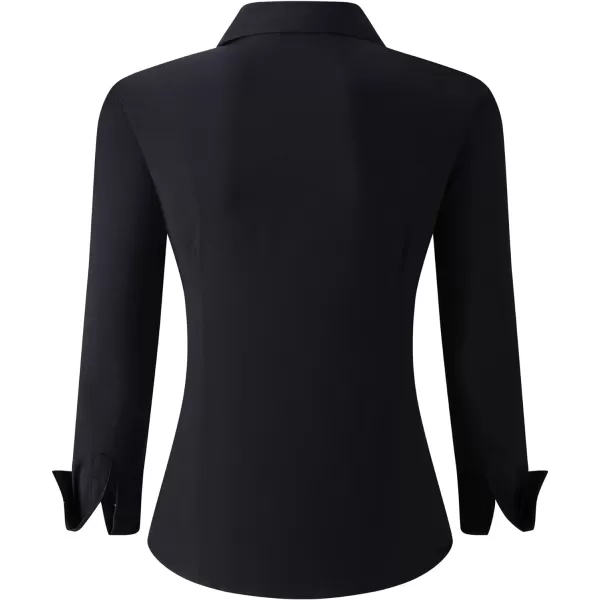 Alex Vando Womens Dress Shirts Wrinkle Free Regular Fit Long Sleeve Stretch Work Shirt