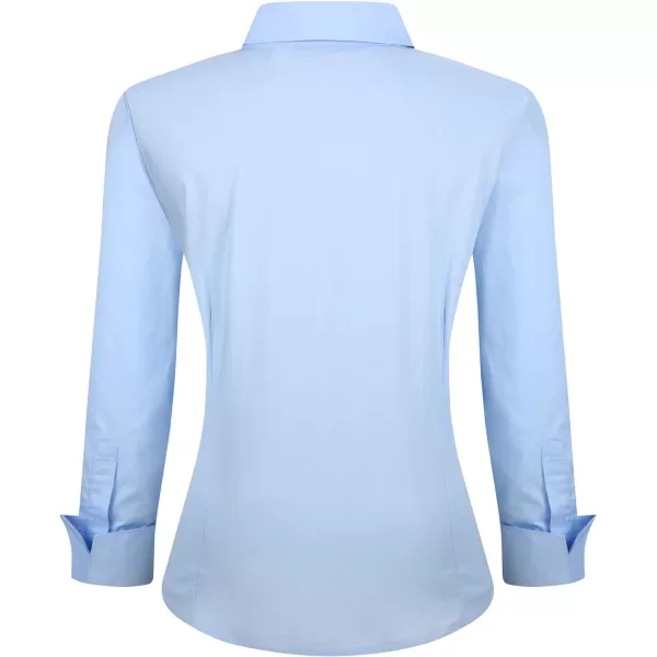 Alex Vando Womens Dress Shirts Wrinkle Free Regular Fit Long Sleeve Stretch Work Shirt