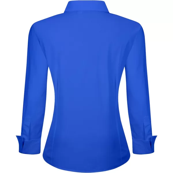 Alex Vando Womens Dress Shirts Wrinkle Free Regular Fit Long Sleeve Stretch Work Shirt