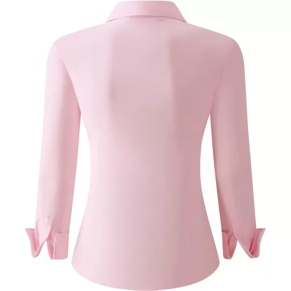 Alex Vando Womens Dress Shirts Wrinkle Free Regular Fit Long Sleeve Stretch Work Shirt