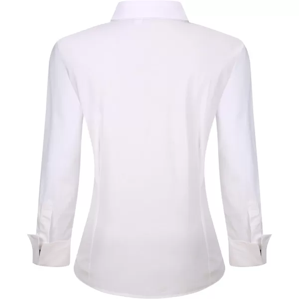 Alex Vando Womens Dress Shirts Wrinkle Free Regular Fit Long Sleeve Stretch Work Shirt