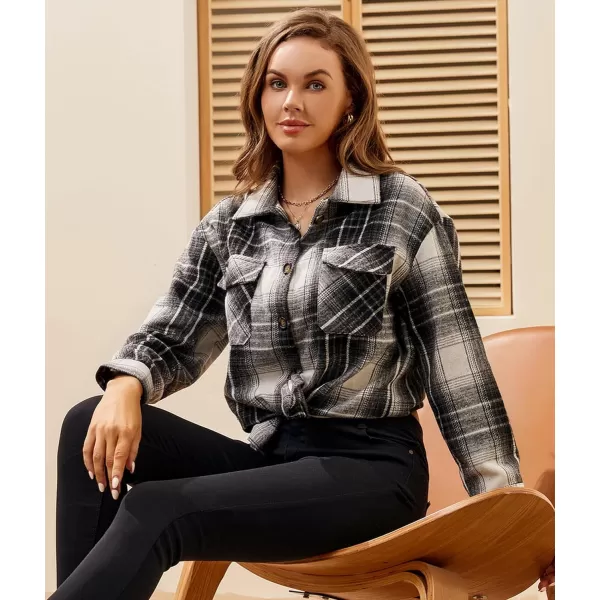 Alex Vando Womens Flannel Shirt Regular Long Sleeve Button Down Flannel Shirts for Women
