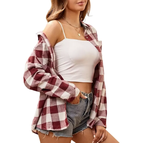 Alex Vando Womens Flannel Shirt Regular Long Sleeve Button Down Flannel Shirts for Women