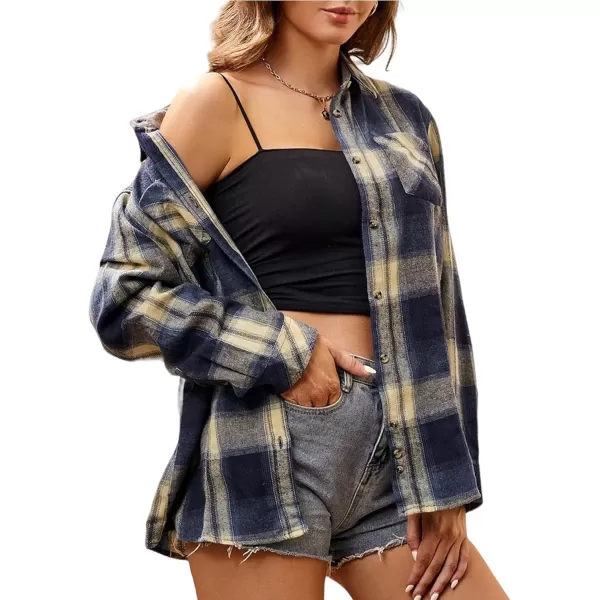 Alex Vando Womens Flannel Shirt Regular Long Sleeve Button Down Flannel Shirts for Women