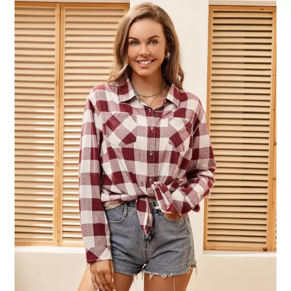 Alex Vando Womens Flannel Shirt Regular Long Sleeve Button Down Flannel Shirts for Women