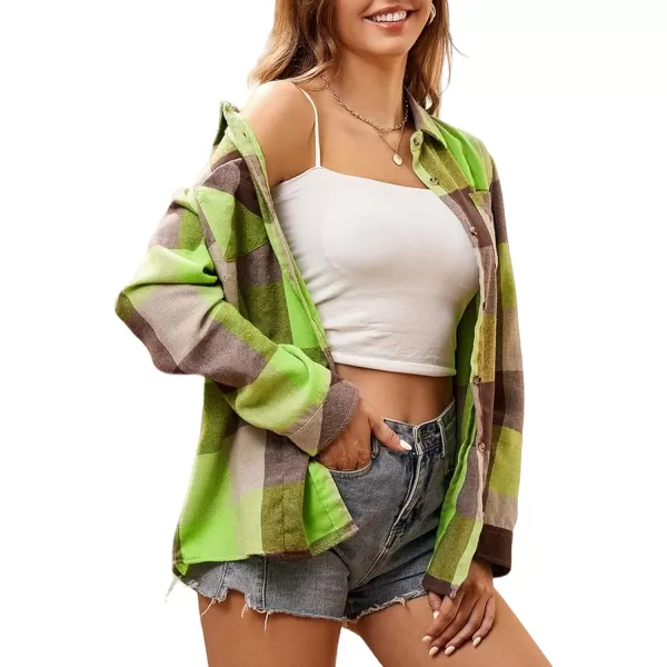 Alex Vando Womens Flannel Shirt Regular Long Sleeve Button Down Flannel Shirts for Women