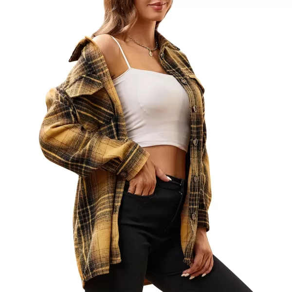 Alex Vando Womens Flannel Shirt Regular Long Sleeve Button Down Flannel Shirts for Women