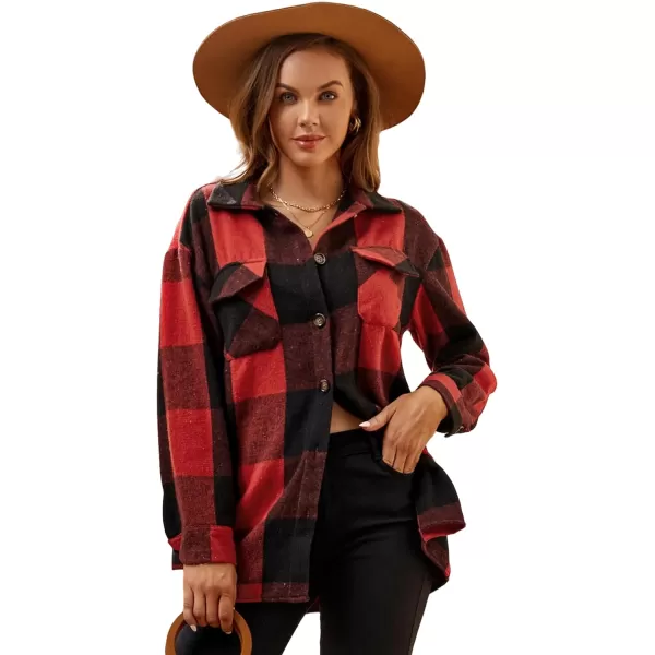 Alex Vando Womens Flannel Shirt Regular Long Sleeve Button Down Flannel Shirts for Women
