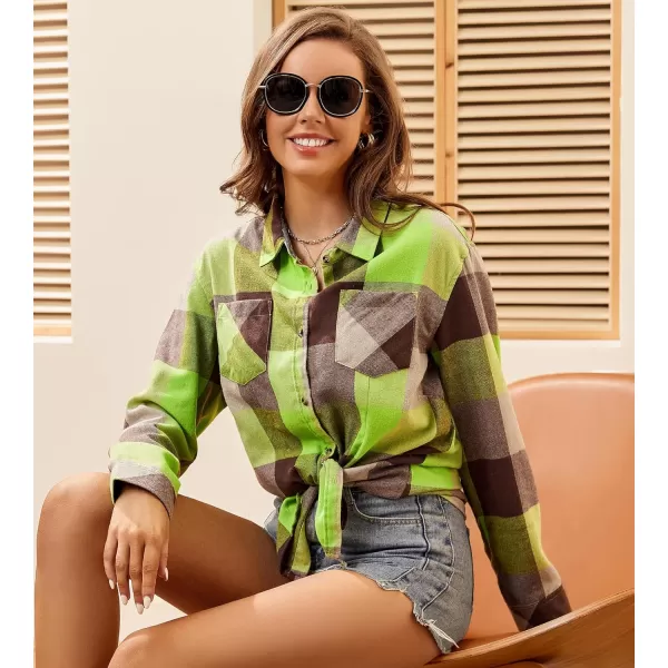 Alex Vando Womens Flannel Shirt Regular Long Sleeve Button Down Flannel Shirts for Women