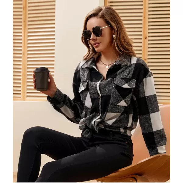 Alex Vando Womens Flannel Shirt Regular Long Sleeve Button Down Flannel Shirts for Women