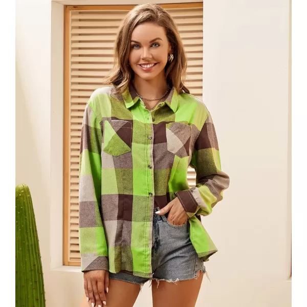 Alex Vando Womens Flannel Shirt Regular Long Sleeve Button Down Flannel Shirts for Women
