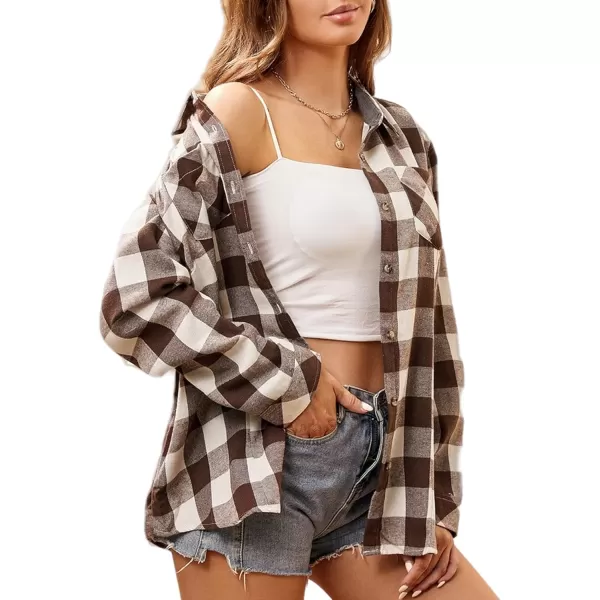 Alex Vando Womens Flannel Shirt Regular Long Sleeve Button Down Flannel Shirts for Women