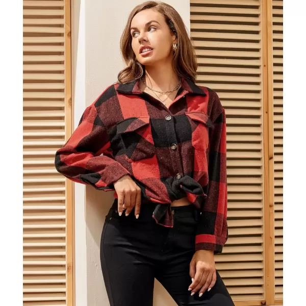 Alex Vando Womens Flannel Shirt Regular Long Sleeve Button Down Flannel Shirts for Women