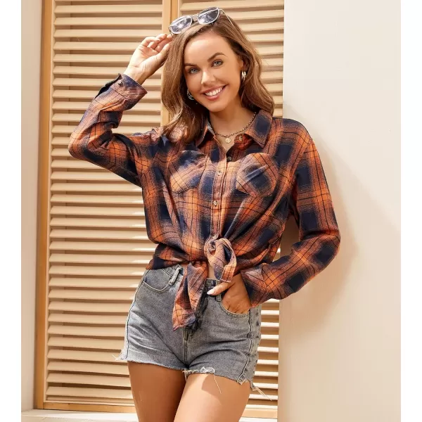 Alex Vando Womens Flannel Shirt Regular Long Sleeve Button Down Flannel Shirts for Women
