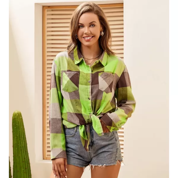 Alex Vando Womens Flannel Shirt Regular Long Sleeve Button Down Flannel Shirts for Women