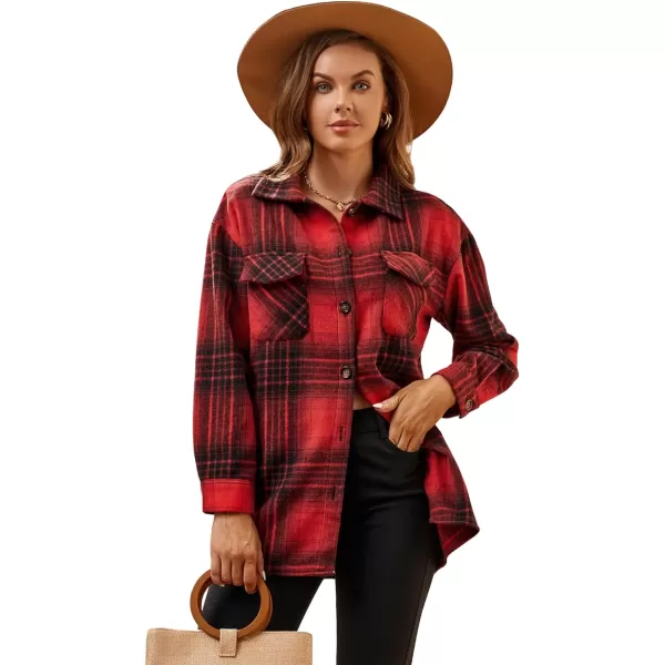 Alex Vando Womens Flannel Shirt Regular Long Sleeve Button Down Flannel Shirts for Women