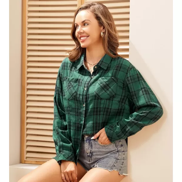 Alex Vando Womens Flannel Shirt Regular Long Sleeve Button Down Flannel Shirts for Women