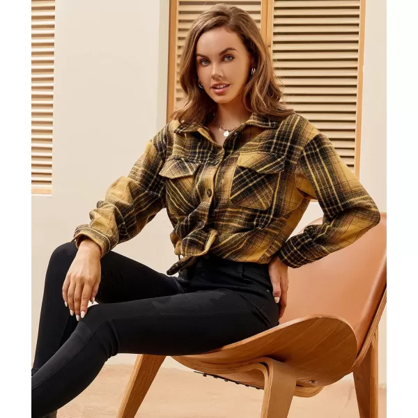 Alex Vando Womens Flannel Shirt Regular Long Sleeve Button Down Flannel Shirts for Women