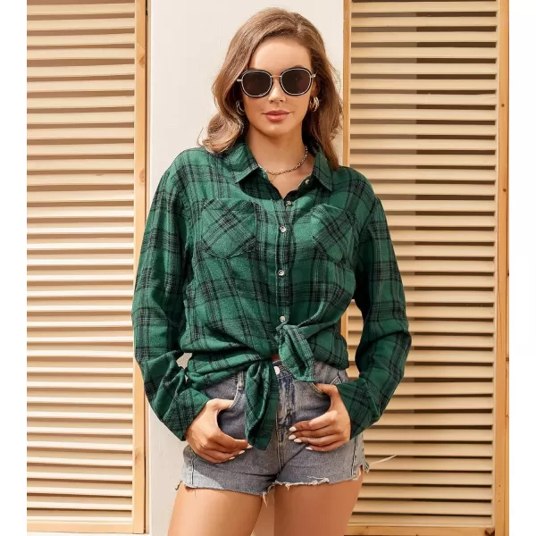 Alex Vando Womens Flannel Shirt Regular Long Sleeve Button Down Flannel Shirts for Women