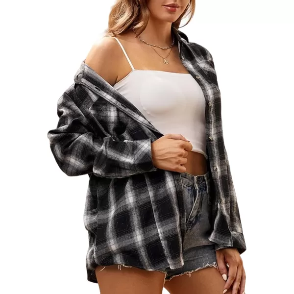 Alex Vando Womens Flannel Shirt Regular Long Sleeve Button Down Flannel Shirts for Women