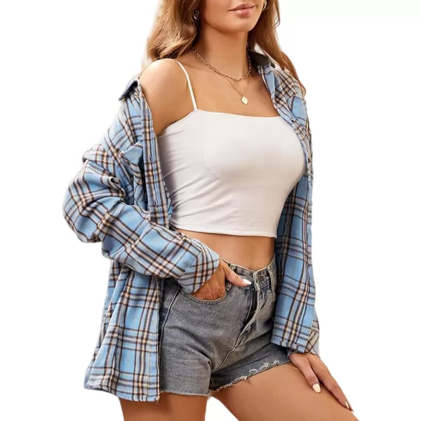 Alex Vando Womens Flannel Shirt Regular Long Sleeve Button Down Flannel Shirts for Women