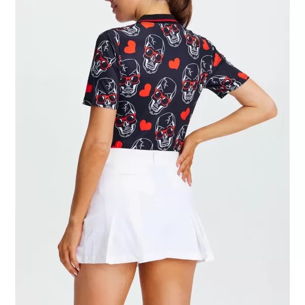 Alex Vando Women's Golf Shirts Moisture Wicking Short Sleeve Tops Solid Casual Shirts for Women