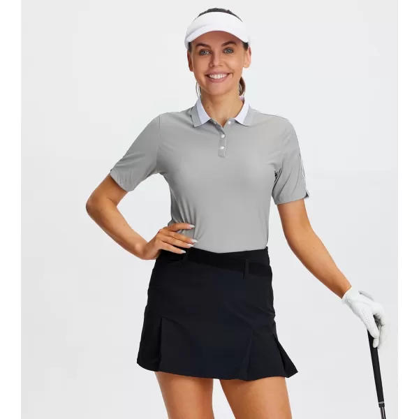 Alex Vando Women's Golf Shirts Moisture Wicking Short Sleeve Tops Solid Casual Shirts for Women