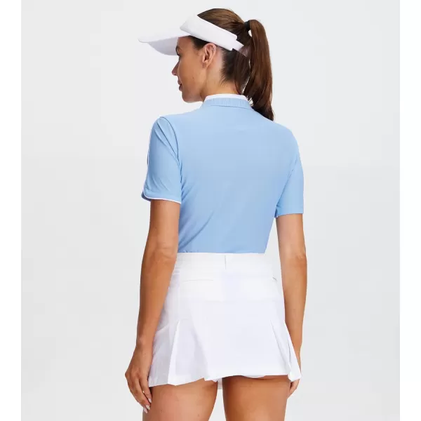 Alex Vando Women's Golf Shirts Moisture Wicking Short Sleeve Tops Solid Casual Shirts for Women