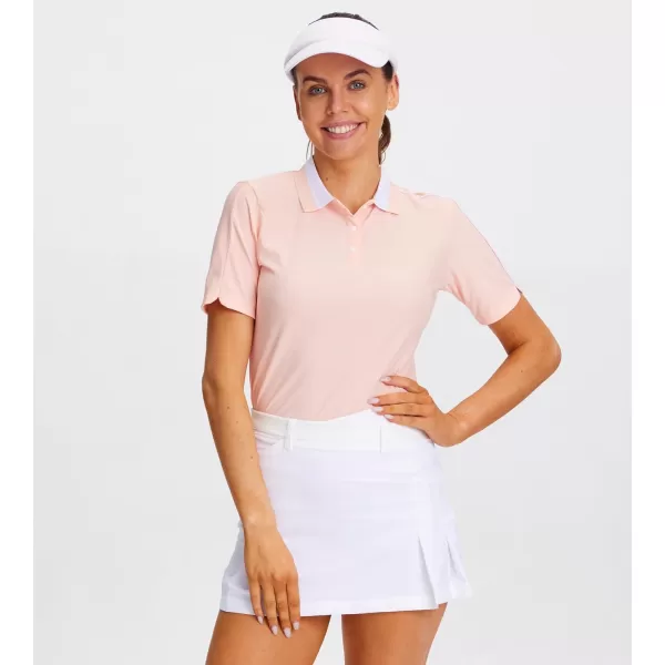 Alex Vando Women's Golf Shirts Moisture Wicking Short Sleeve Tops Solid Casual Shirts for Women