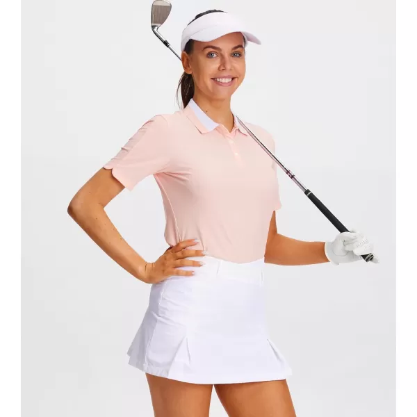 Alex Vando Women's Golf Shirts Moisture Wicking Short Sleeve Tops Solid Casual Shirts for Women