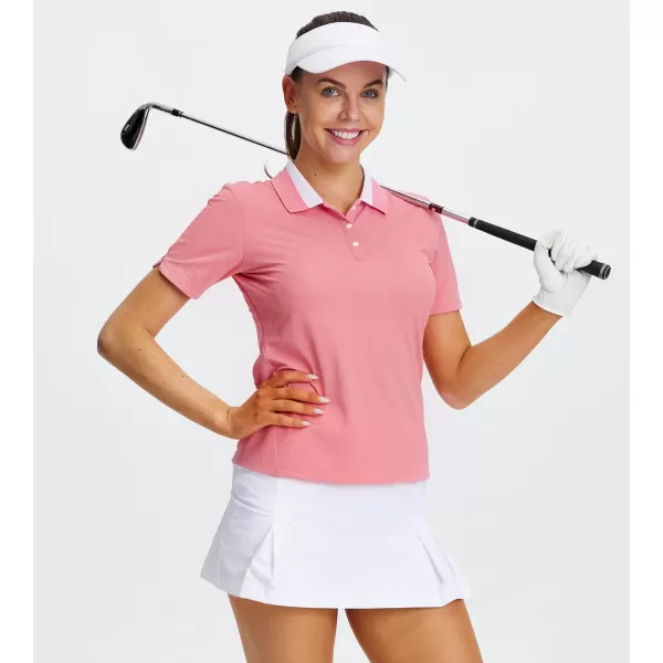 Alex Vando Women's Golf Shirts Moisture Wicking Short Sleeve Tops Solid Casual Shirts for Women