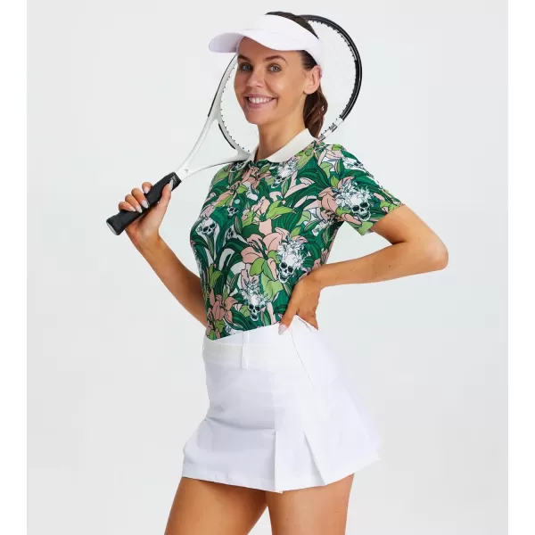 Alex Vando Women's Golf Shirts Moisture Wicking Short Sleeve Tops Solid Casual Shirts for Women