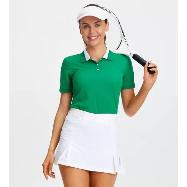 Alex Vando Women's Golf Shirts Moisture Wicking Short Sleeve Tops Solid Casual Shirts for Women