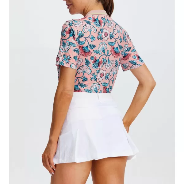 Alex Vando Women's Golf Shirts Moisture Wicking Short Sleeve Tops Solid Casual Shirts for Women