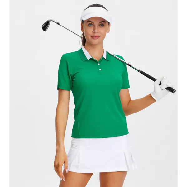 Alex Vando Women's Golf Shirts Moisture Wicking Short Sleeve Tops Solid Casual Shirts for Women
