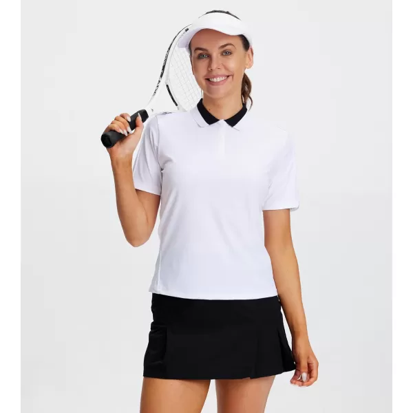 Alex Vando Women's Golf Shirts Moisture Wicking Short Sleeve Tops Solid Casual Shirts for Women