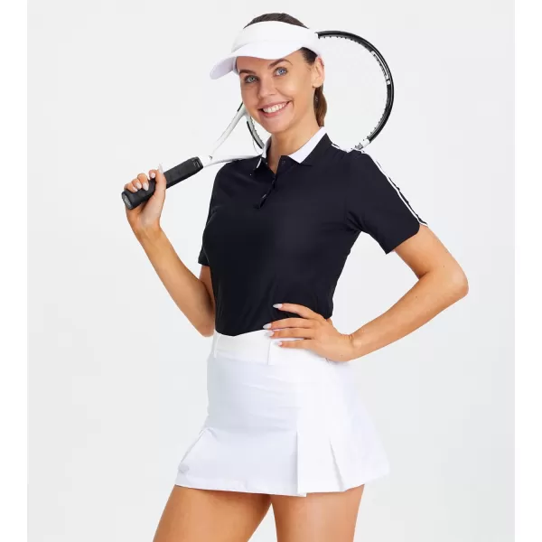 Alex Vando Women's Golf Shirts Moisture Wicking Short Sleeve Tops Solid Casual Shirts for Women