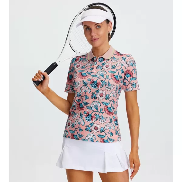 Alex Vando Women's Golf Shirts Moisture Wicking Short Sleeve Tops Solid Casual Shirts for Women