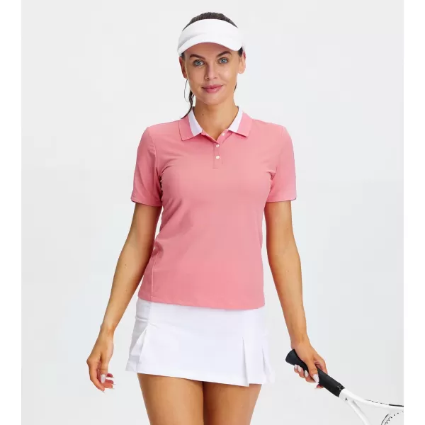 Alex Vando Women's Golf Shirts Moisture Wicking Short Sleeve Tops Solid Casual Shirts for Women
