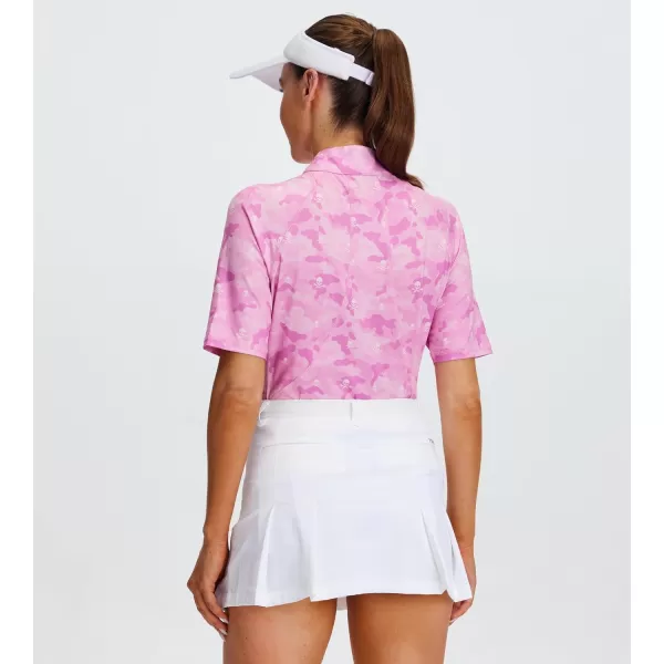 Alex Vando Women's Golf Shirts Moisture Wicking Short Sleeve Tops Solid Casual Shirts for Women