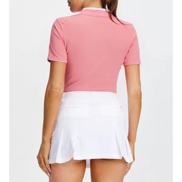Alex Vando Women's Golf Shirts Moisture Wicking Short Sleeve Tops Solid Casual Shirts for Women