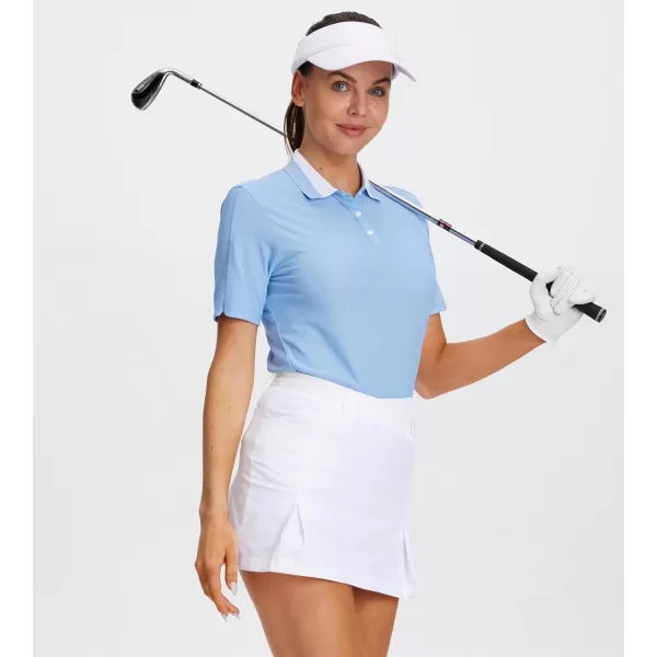 Alex Vando Women's Golf Shirts Moisture Wicking Short Sleeve Tops Solid Casual Shirts for Women