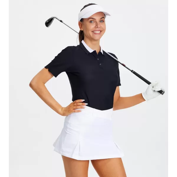 Alex Vando Women's Golf Shirts Moisture Wicking Short Sleeve Tops Solid Casual Shirts for Women