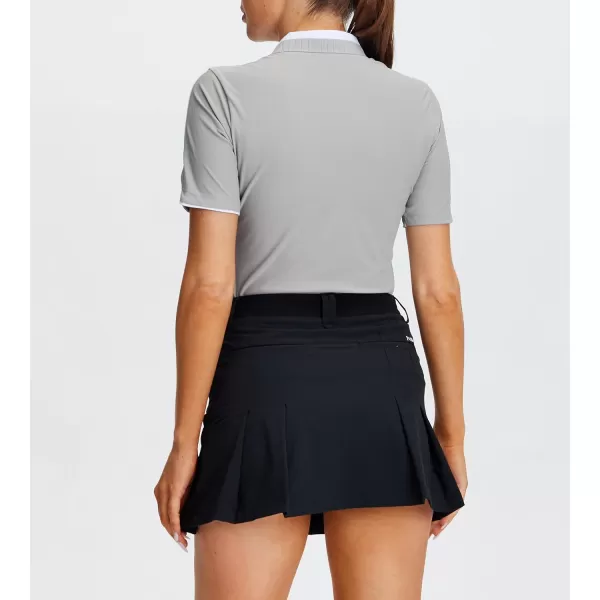 Alex Vando Women's Golf Shirts Moisture Wicking Short Sleeve Tops Solid Casual Shirts for Women