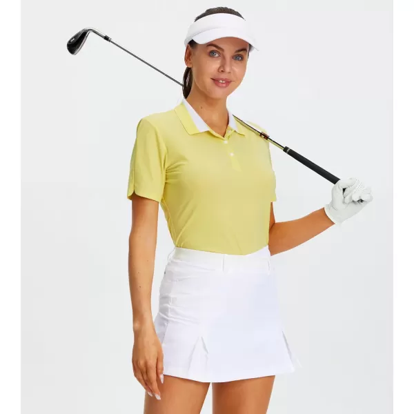 Alex Vando Women's Golf Shirts Moisture Wicking Short Sleeve Tops Solid Casual Shirts for Women